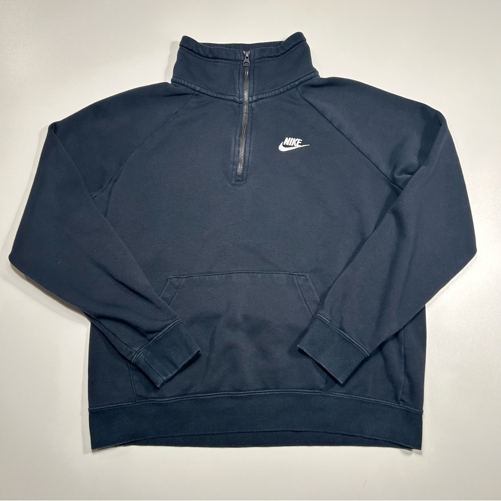 Nike Sportswear Club Fleece Black 1/2-Zip Pullover Sweatshirt Women’s Size M